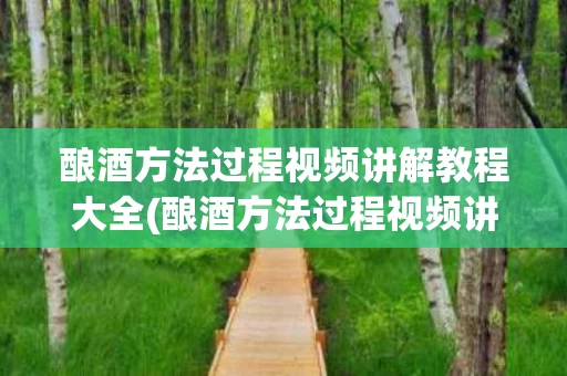 酿酒方法过程视频讲解教程大全(酿酒方法过程视频讲解教程大全图解)