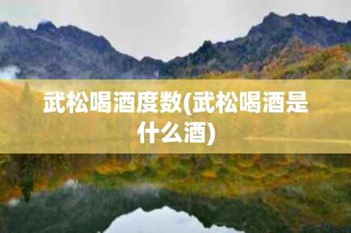 武松喝酒度数(武松喝酒是什么酒)