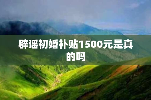 辟谣初婚补贴1500元是真的吗