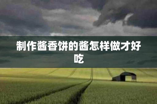 制作酱香饼的酱怎样做才好吃