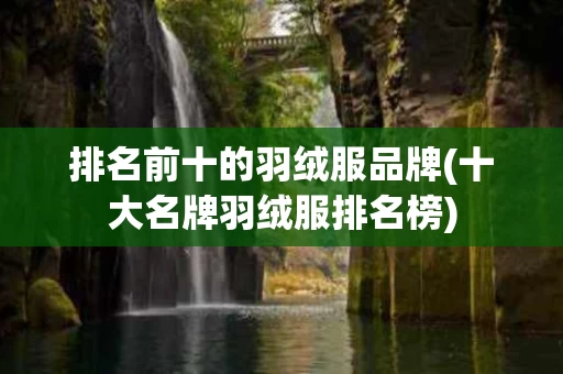 排名前十的羽绒服品牌(十大名牌羽绒服排名榜)