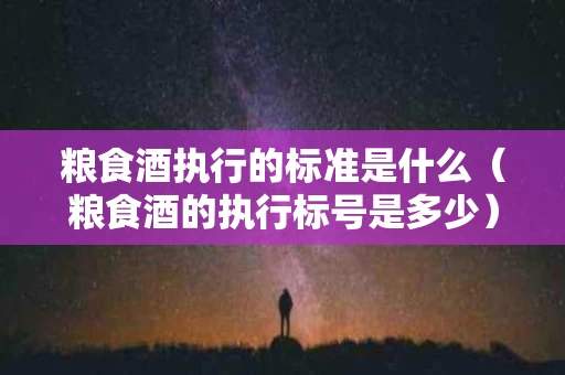 粮食酒执行的标准是什么（粮食酒的执行标号是多少）