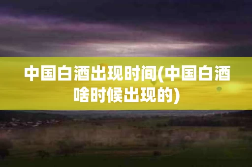 中国白酒出现时间(中国白酒啥时候出现的)