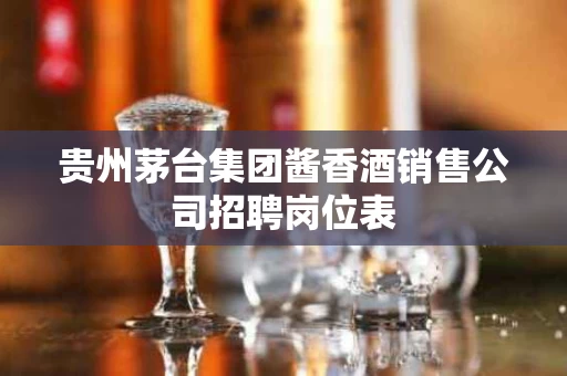 贵州茅台集团酱香酒销售公司招聘岗位表