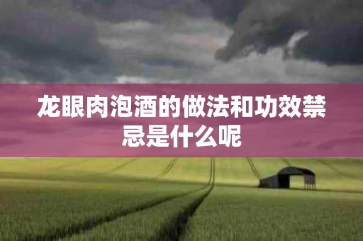 龙眼肉泡酒的做法和功效禁忌是什么呢
