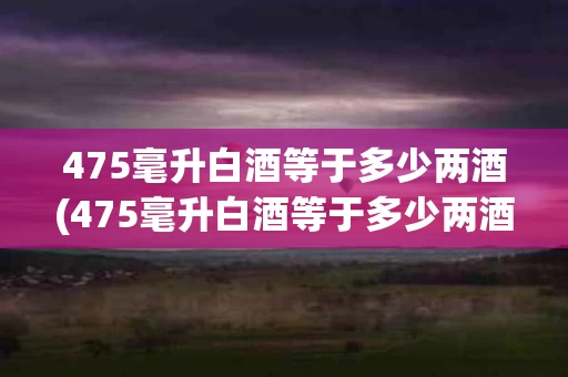475毫升白酒等于多少两酒(475毫升白酒等于多少两酒呢)