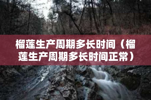 榴莲生产周期多长时间（榴莲生产周期多长时间正常）