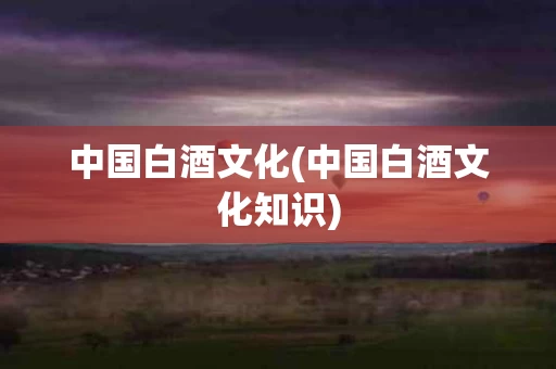 中国白酒文化(中国白酒文化知识)