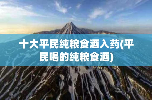 十大平民纯粮食酒入药(平民喝的纯粮食酒)