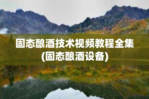 固态酿酒技术视频教程全集(固态酿酒设备)