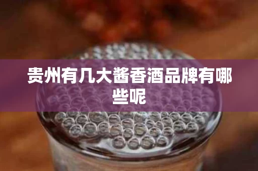 贵州有几大酱香酒品牌有哪些呢