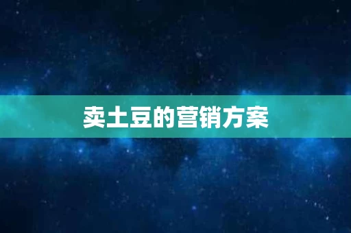 卖土豆的营销方案