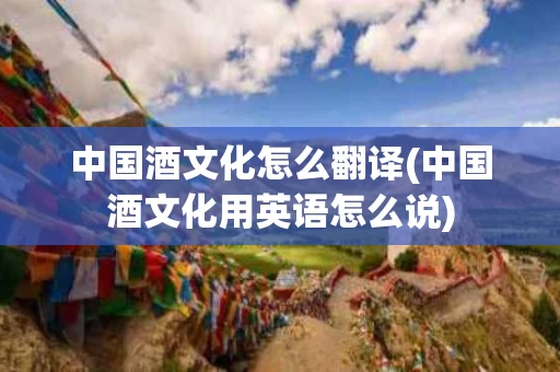 中国酒文化怎么翻译(中国酒文化用英语怎么说)