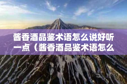 酱香酒品鉴术语怎么说好听一点（酱香酒品鉴术语怎么说好听一点的话）