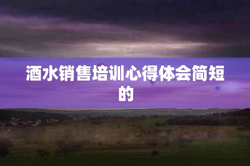 酒水销售培训心得体会简短的