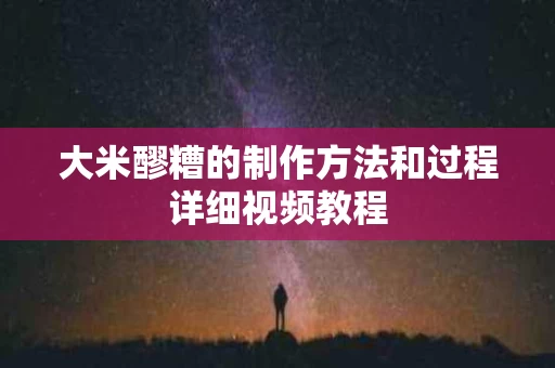 大米醪糟的制作方法和过程详细视频教程