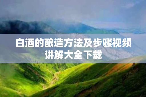 白酒的酿造方法及步骤视频讲解大全下载