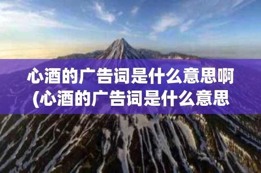 心酒的广告词是什么意思啊(心酒的广告词是什么意思啊怎么说)