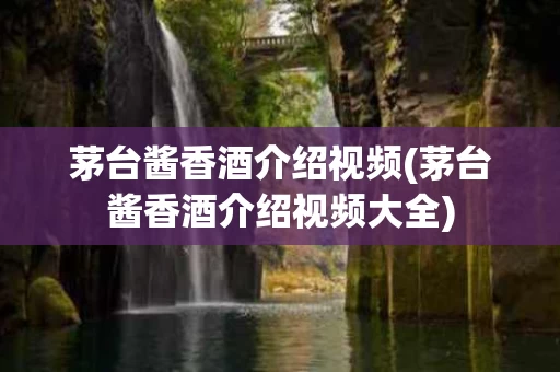 茅台酱香酒介绍视频(茅台酱香酒介绍视频大全)