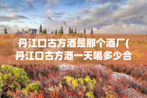 丹江口古方酒是那个酒厂(丹江口古方酒一天喝多少合适)