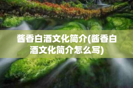 酱香白酒文化简介(酱香白酒文化简介怎么写)