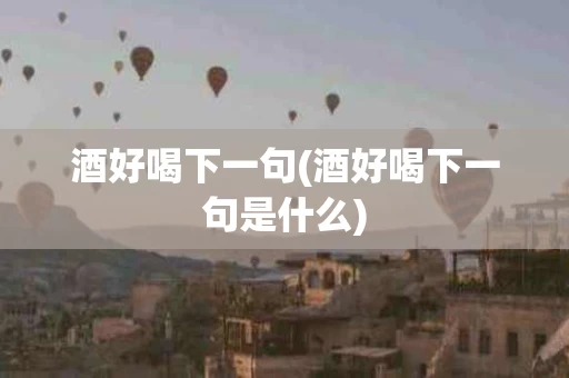 酒好喝下一句(酒好喝下一句是什么)