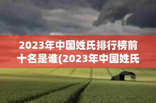 2023年中国姓氏排行榜前十名是谁(2023年中国姓氏排行榜前十名是谁啊)