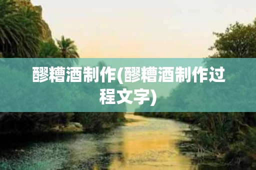 醪糟酒制作(醪糟酒制作过程文字)