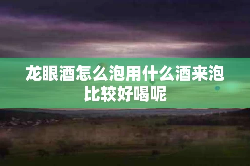 龙眼酒怎么泡用什么酒来泡比较好喝呢