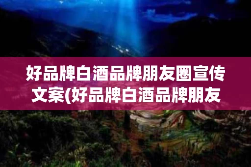 好品牌白酒品牌朋友圈宣传文案(好品牌白酒品牌朋友圈宣传文案怎么写)