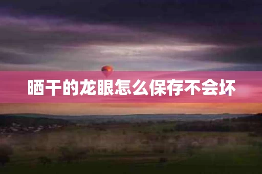 晒干的龙眼怎么保存不会坏
