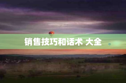 销售技巧和话术 大全
