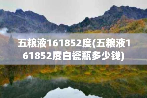 五粮液161852度(五粮液161852度白瓷瓶多少钱)