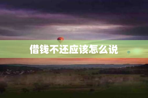 借钱不还应该怎么说