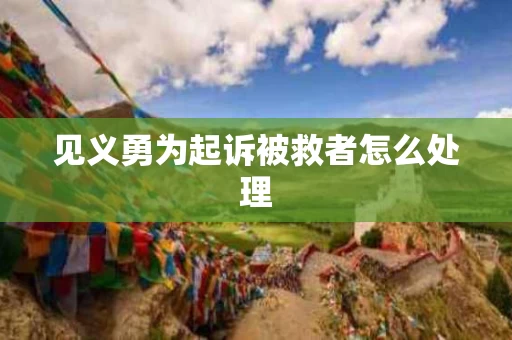 见义勇为起诉被救者怎么处理