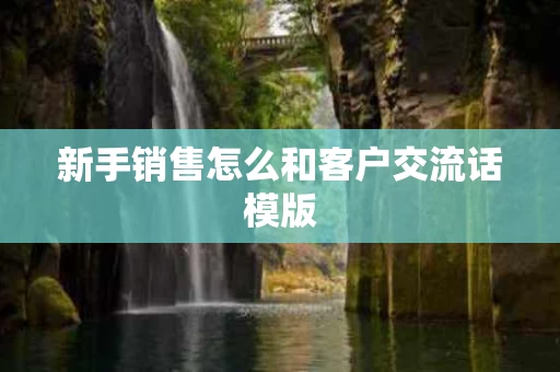 新手销售怎么和客户交流话模版