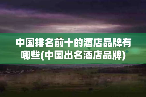 中国排名前十的酒店品牌有哪些(中国出名酒店品牌)
