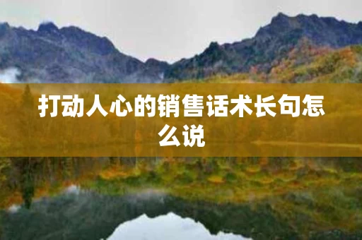 打动人心的销售话术长句怎么说