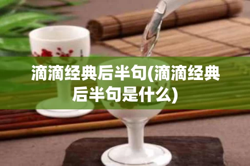 滴滴经典后半句(滴滴经典后半句是什么)