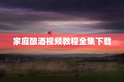 家庭酿酒视频教程全集下载