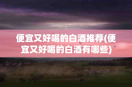便宜又好喝的白酒推荐(便宜又好喝的白酒有哪些)