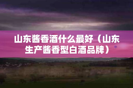 山东酱香酒什么最好（山东生产酱香型白酒品牌）