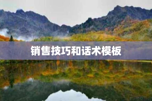 销售技巧和话术模板