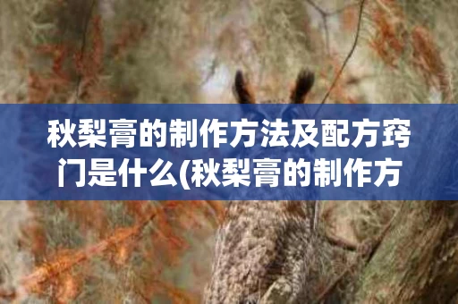 秋梨膏的制作方法及配方窍门是什么(秋梨膏的制作方法及功用)
