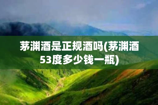 茅渊酒是正规酒吗(茅渊酒53度多少钱一瓶)