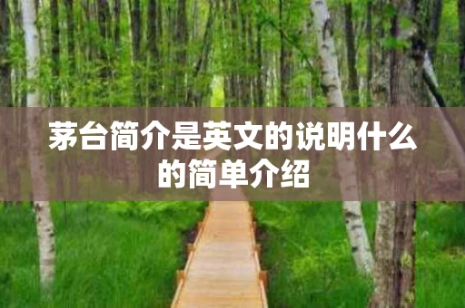 茅台简介是英文的说明什么的简单介绍
