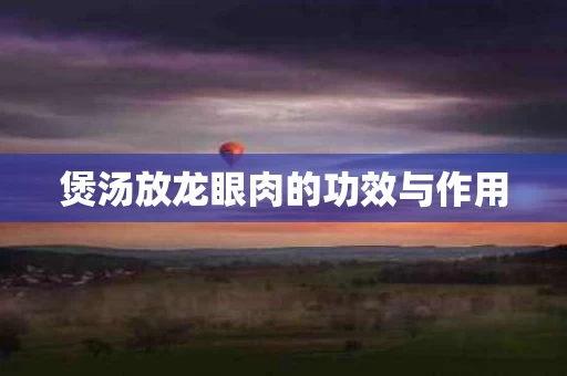 煲汤放龙眼肉的功效与作用