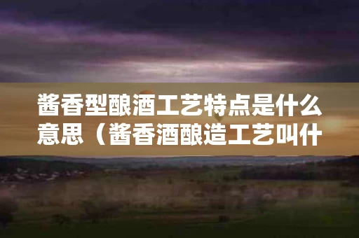 酱香型酿酒工艺特点是什么意思（酱香酒酿造工艺叫什么工艺）