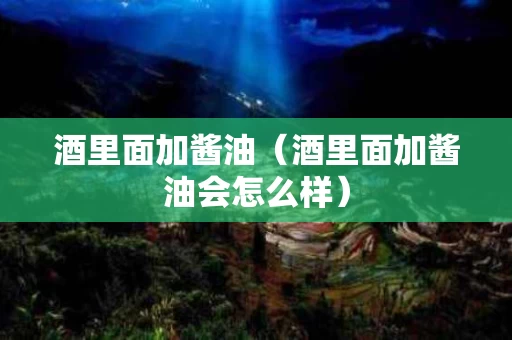 酒里面加酱油（酒里面加酱油会怎么样）