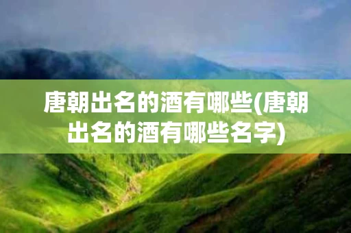 唐朝出名的酒有哪些(唐朝出名的酒有哪些名字)